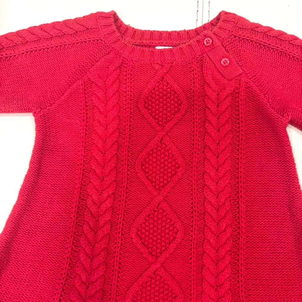 GAP Toddler Girl CableKnit Red Dress 18-24 months